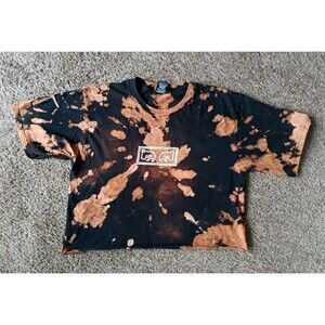 Obey Crop Top T-Shirt Women's Medium Graphic Print Bleached Short Sleeve